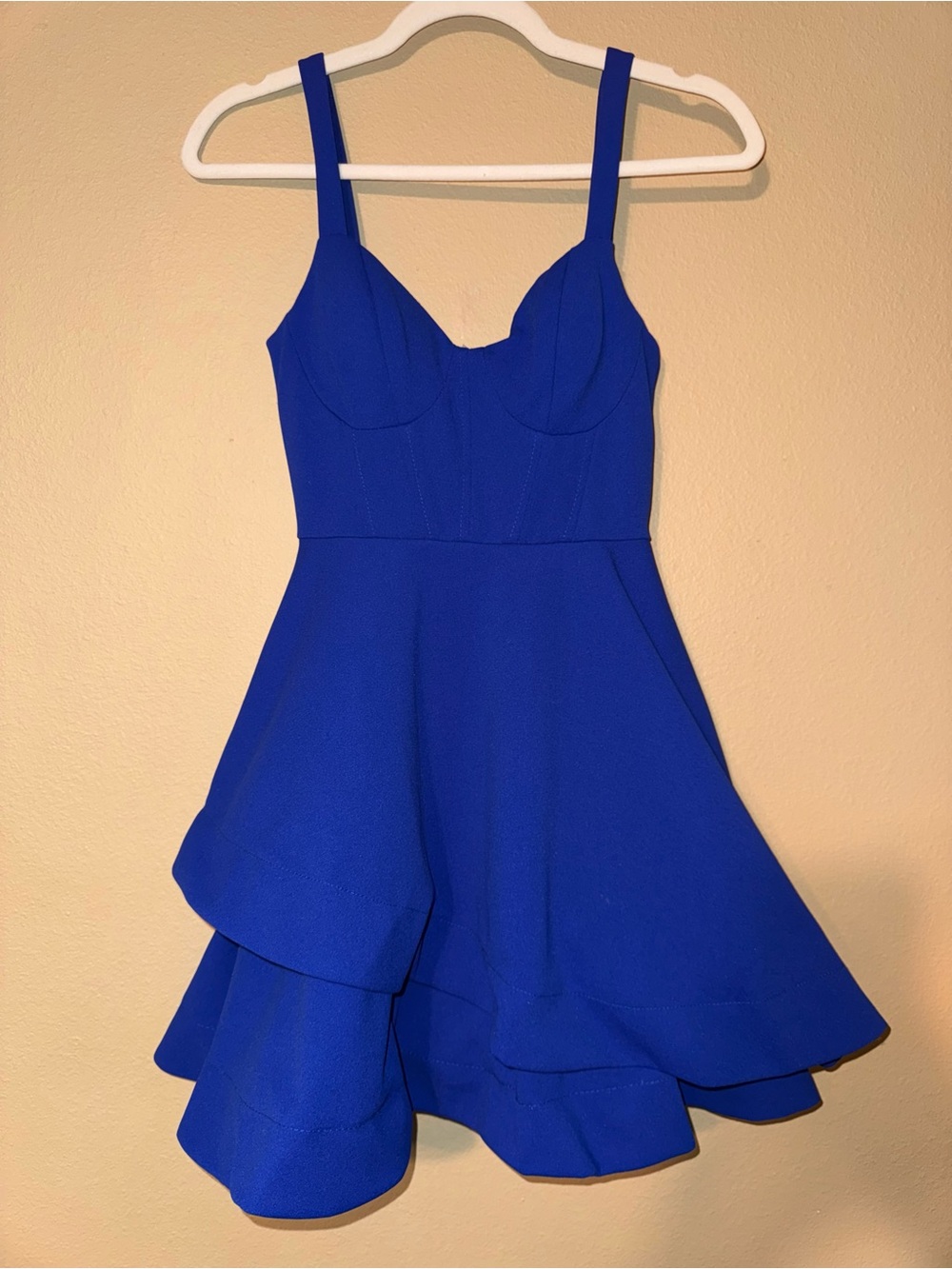 B Darlin Electric Blue Tiered Mini Dress